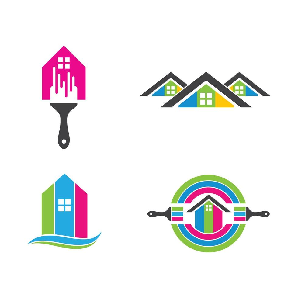house paint logo icon vector illustration