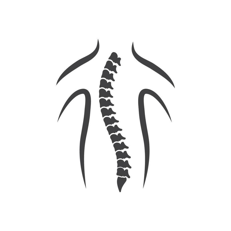 Ilustración de vector de plantilla de icono de logotipo de diagnóstico de columna vertebral