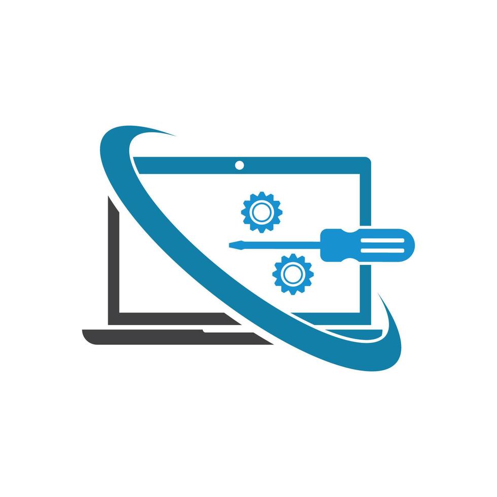 computer service and repair logo icon vector illustration