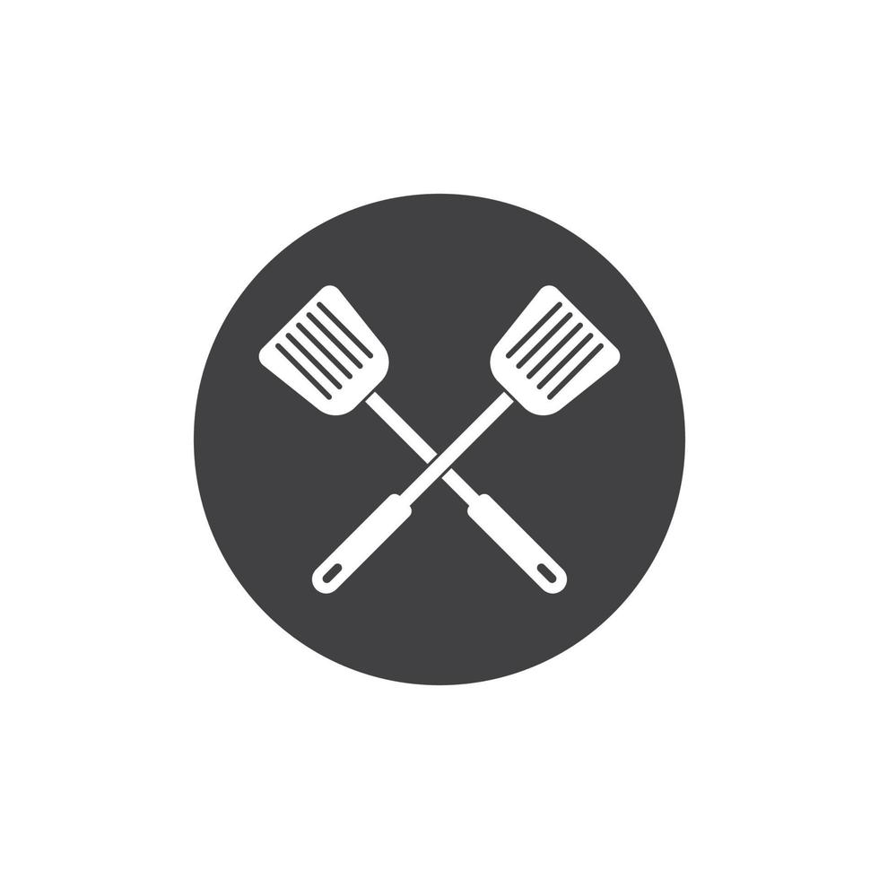 espátula y pan logo icono de cocina y kithen vector