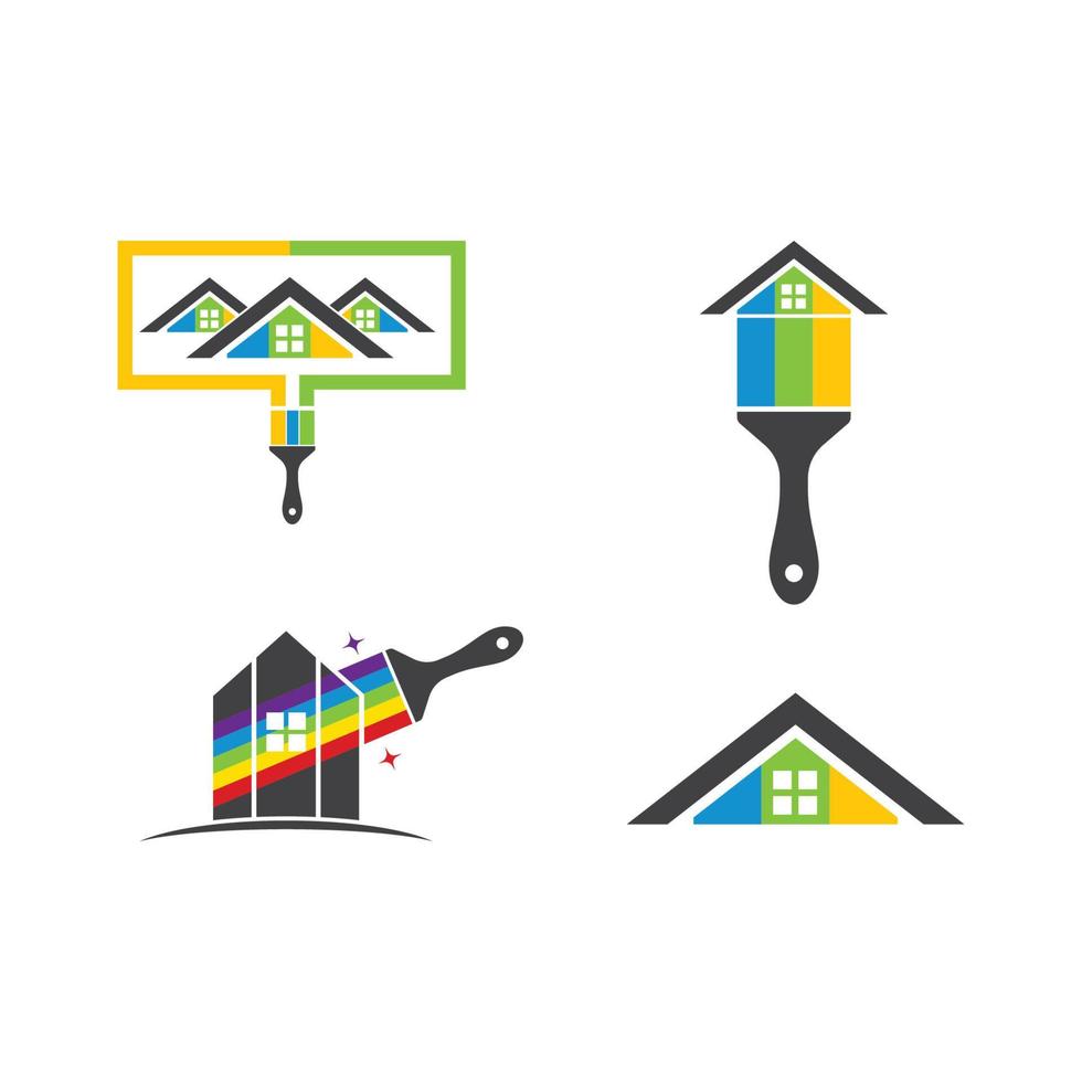 house paint logo icon vector illustration