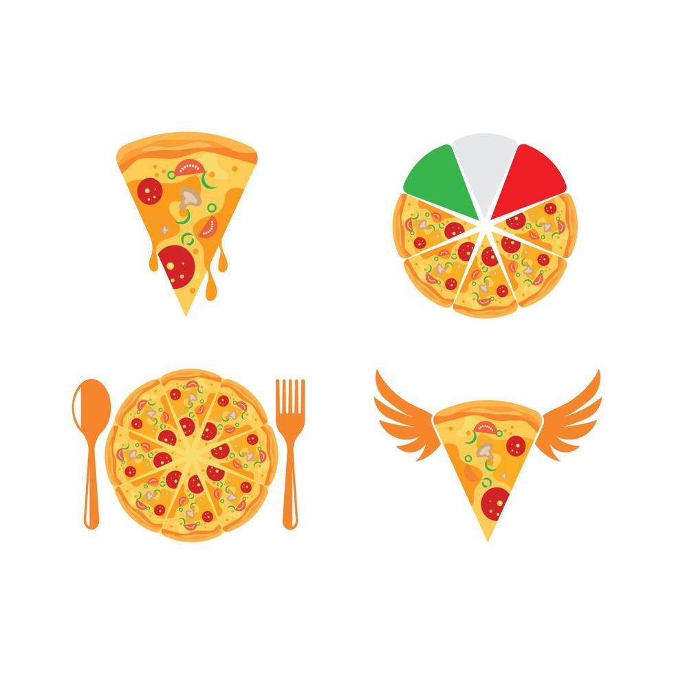 pizza icon logo illustration vector