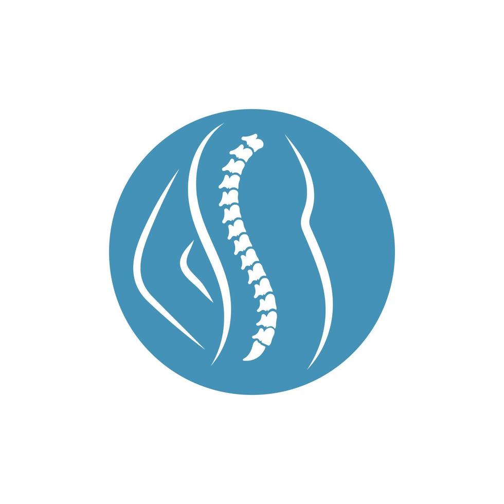 Ilustración de vector de plantilla de icono de logotipo de diagnóstico de columna vertebral
