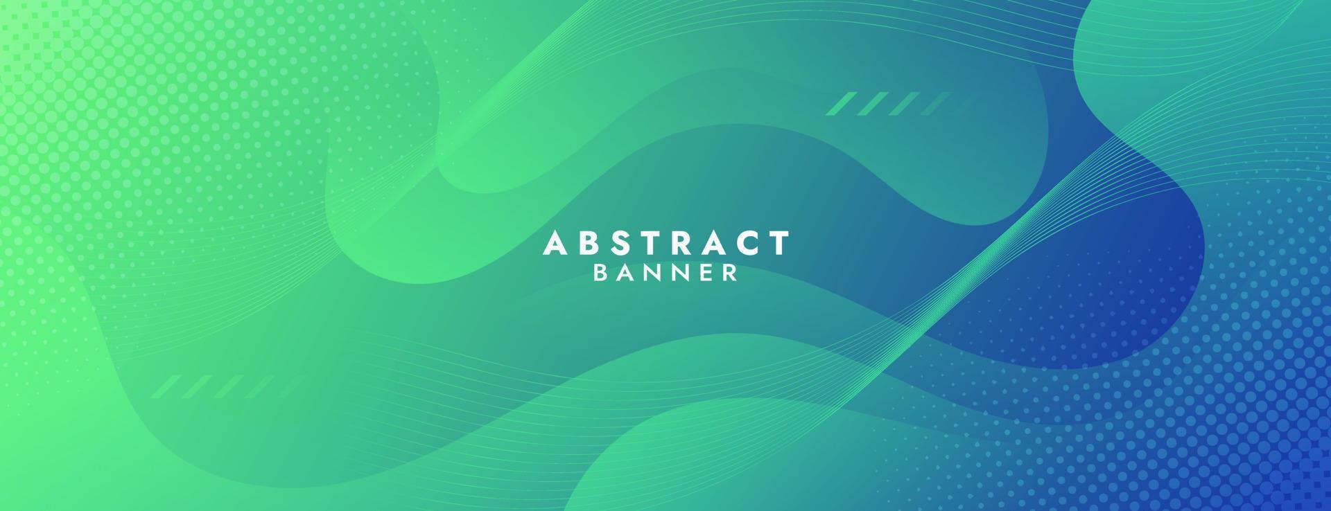 Abstract Green Fluid Wave Banner Template vector