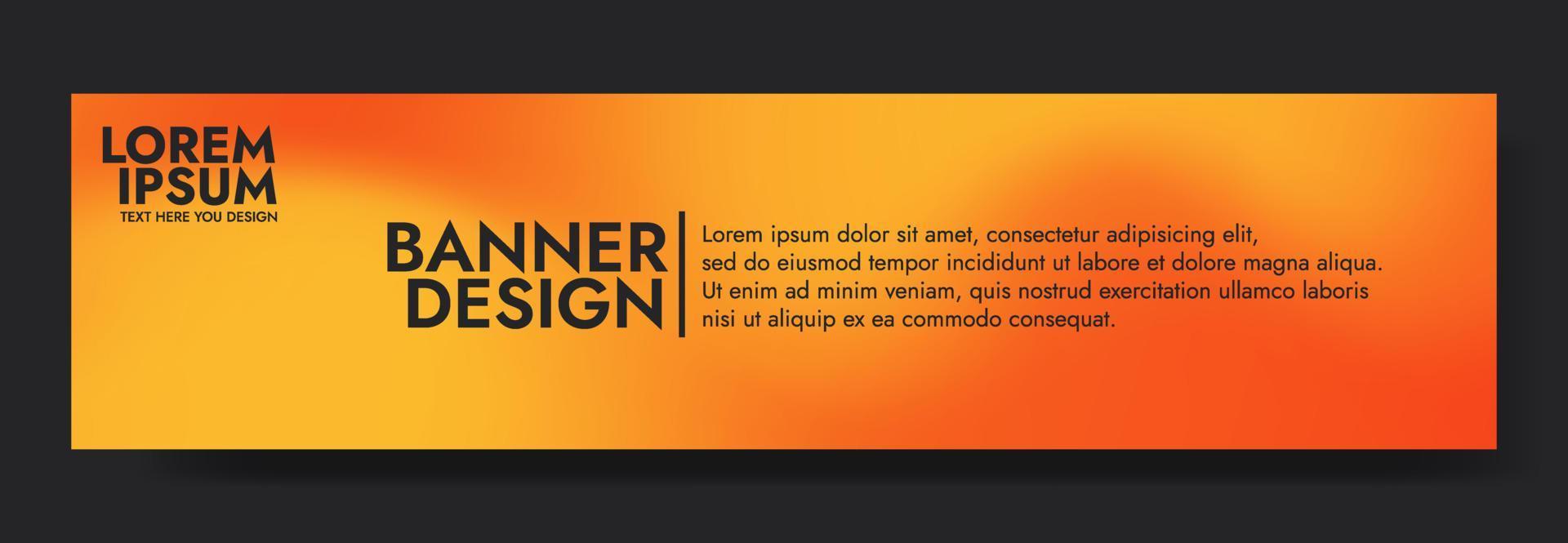 Orange  Gradient Blur Banner Template. vector