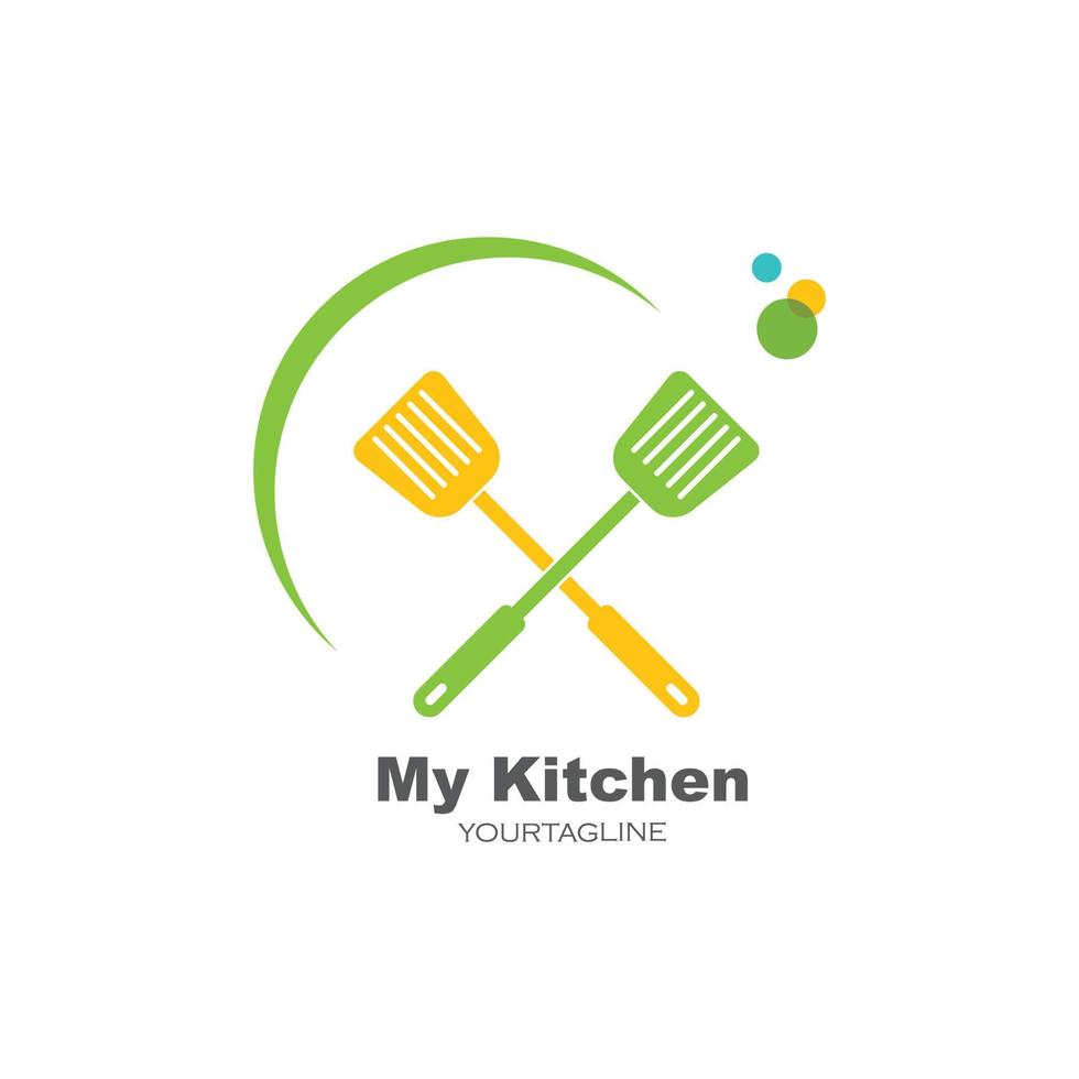 spatula logo icon of cooking and kithen vector