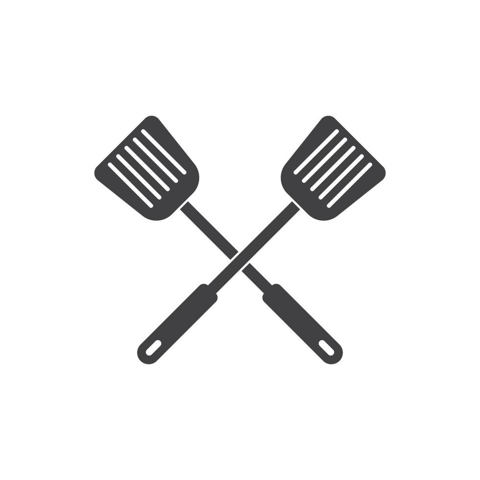 icono del logotipo de espátula de cocina y kithen vector