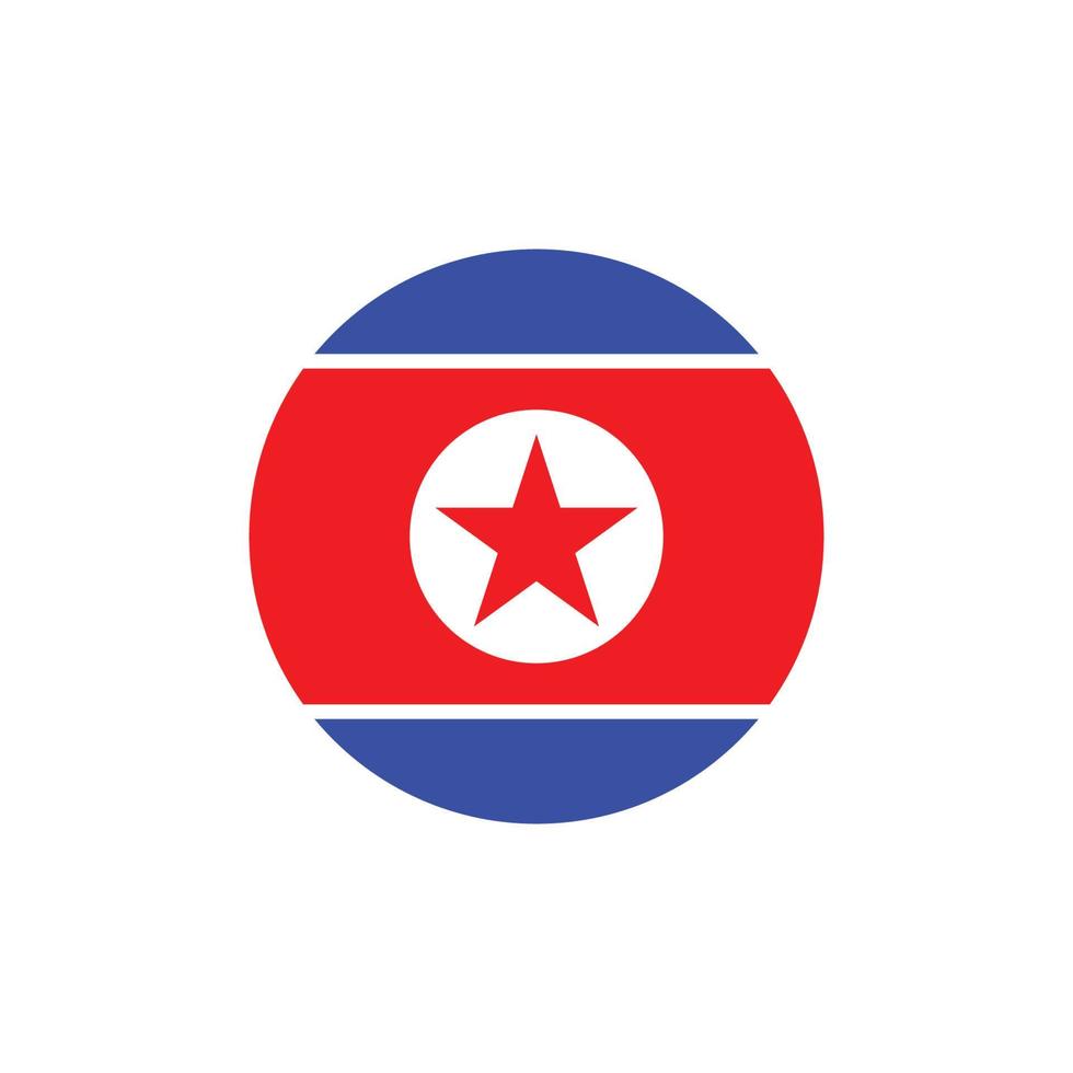 north korean flag icon logo vector