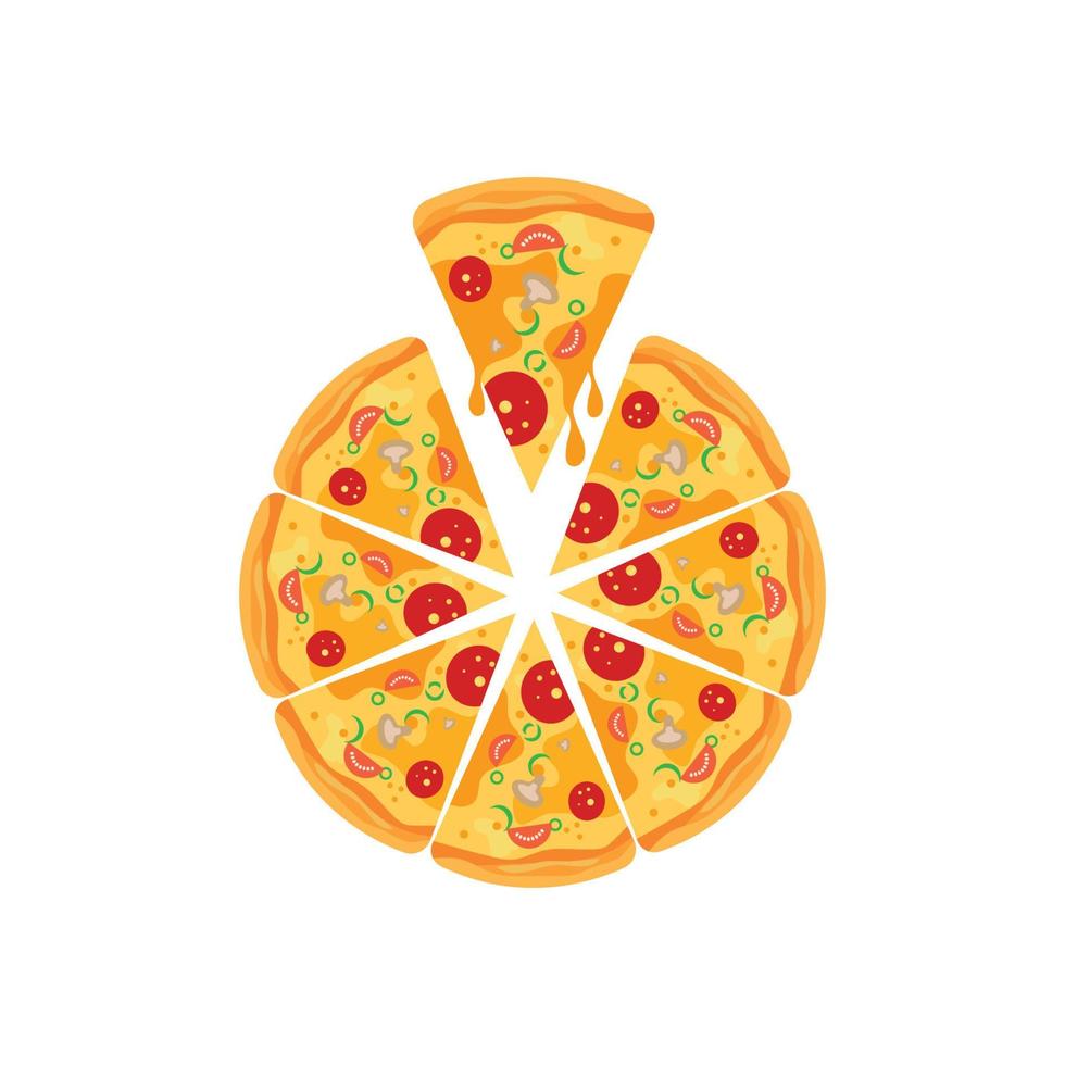 vector de ilustración de logotipo de icono de pizza