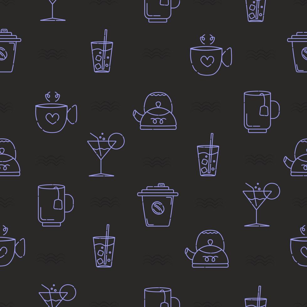 Drinks vector seamless pattern