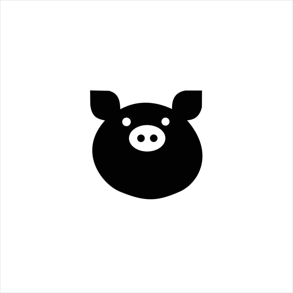 Pig head icon design templates vector