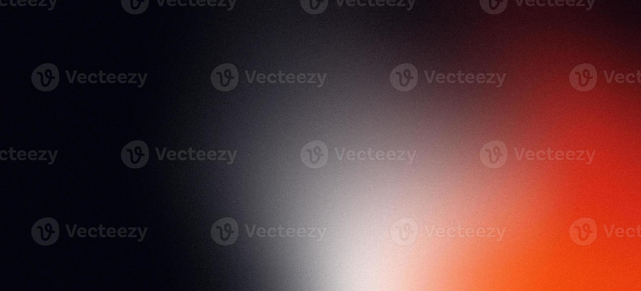 Red orange white illuminated spots on black, grainy color gradient background, noise texture effect, copy space photo