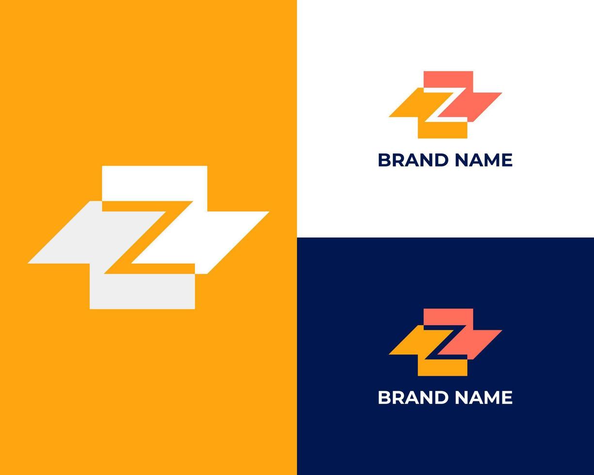 elemento de plantilla de diseño de logotipo z moderno mínimo abstracto vector