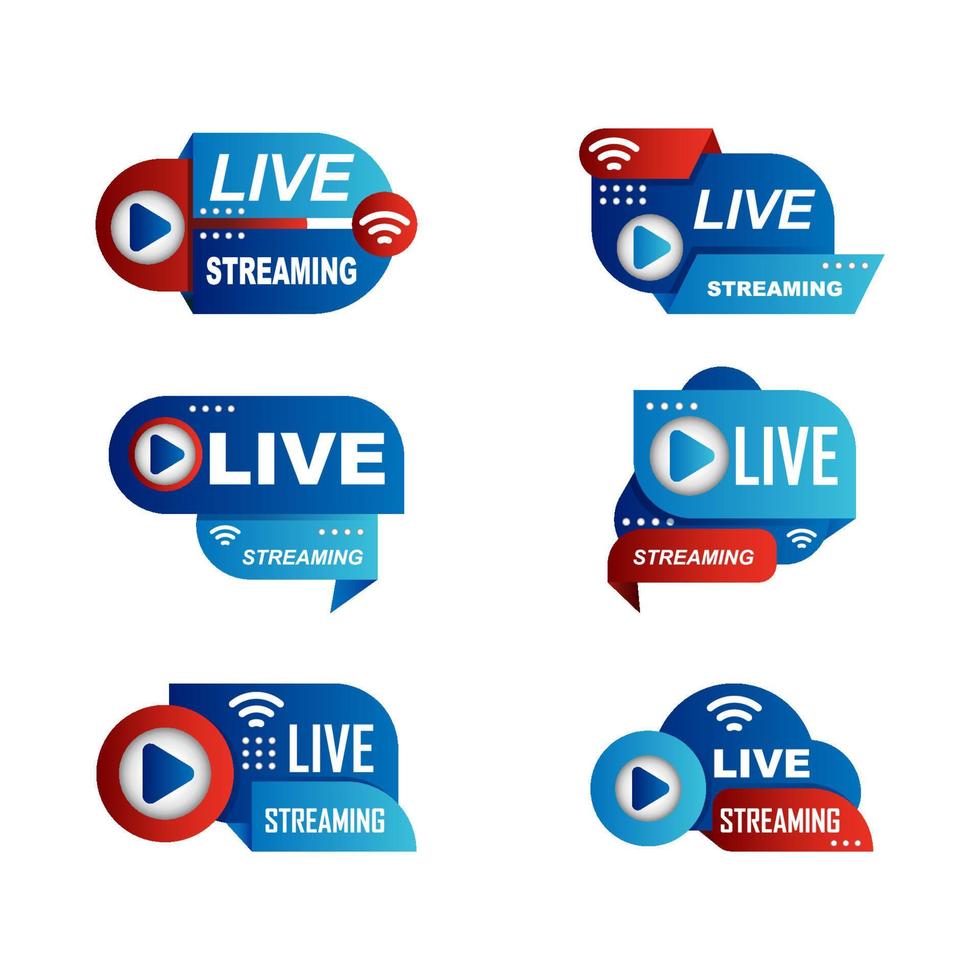 General Live Streaming Badge with Gradient Color Concept vector