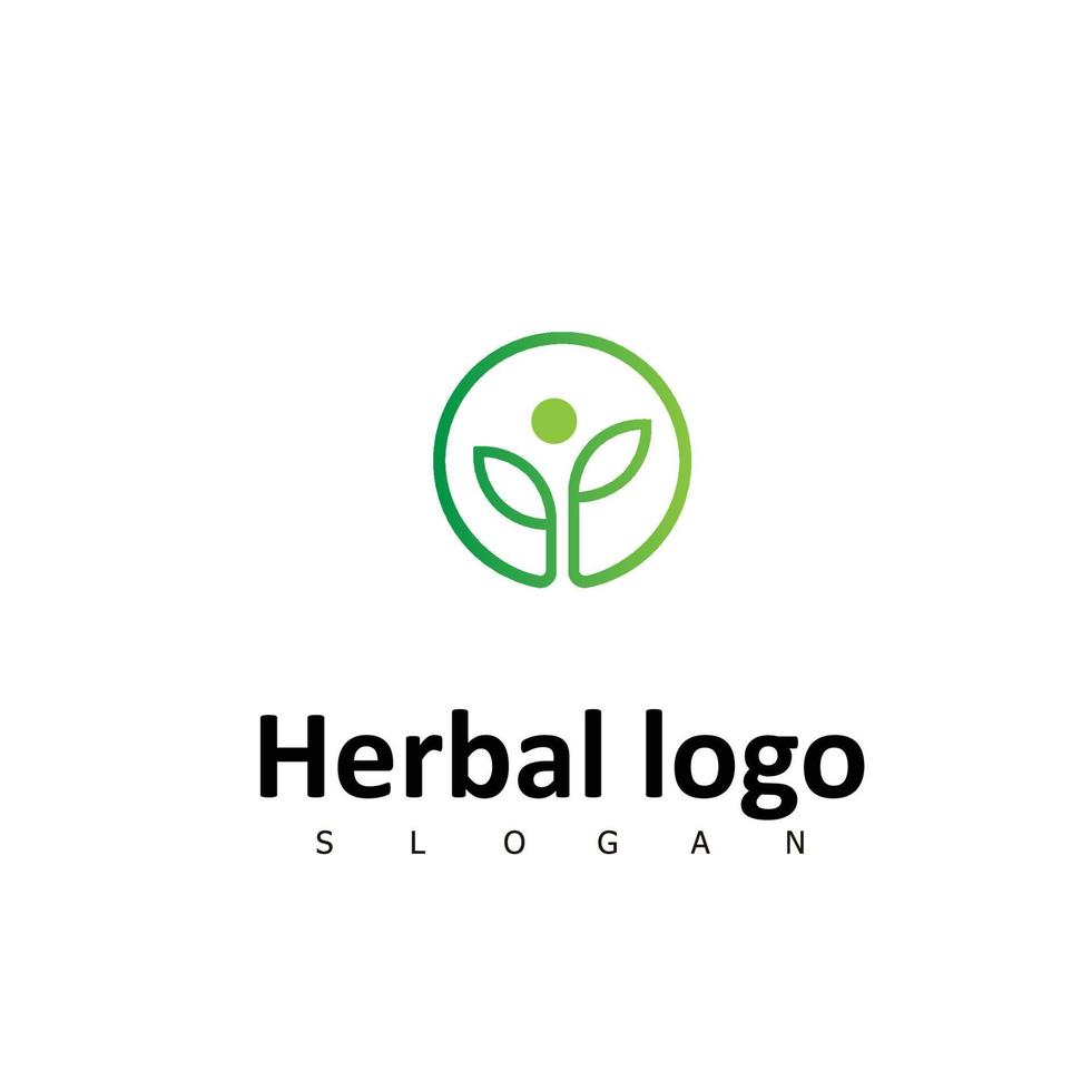 herbal logo organic nature symbol vector