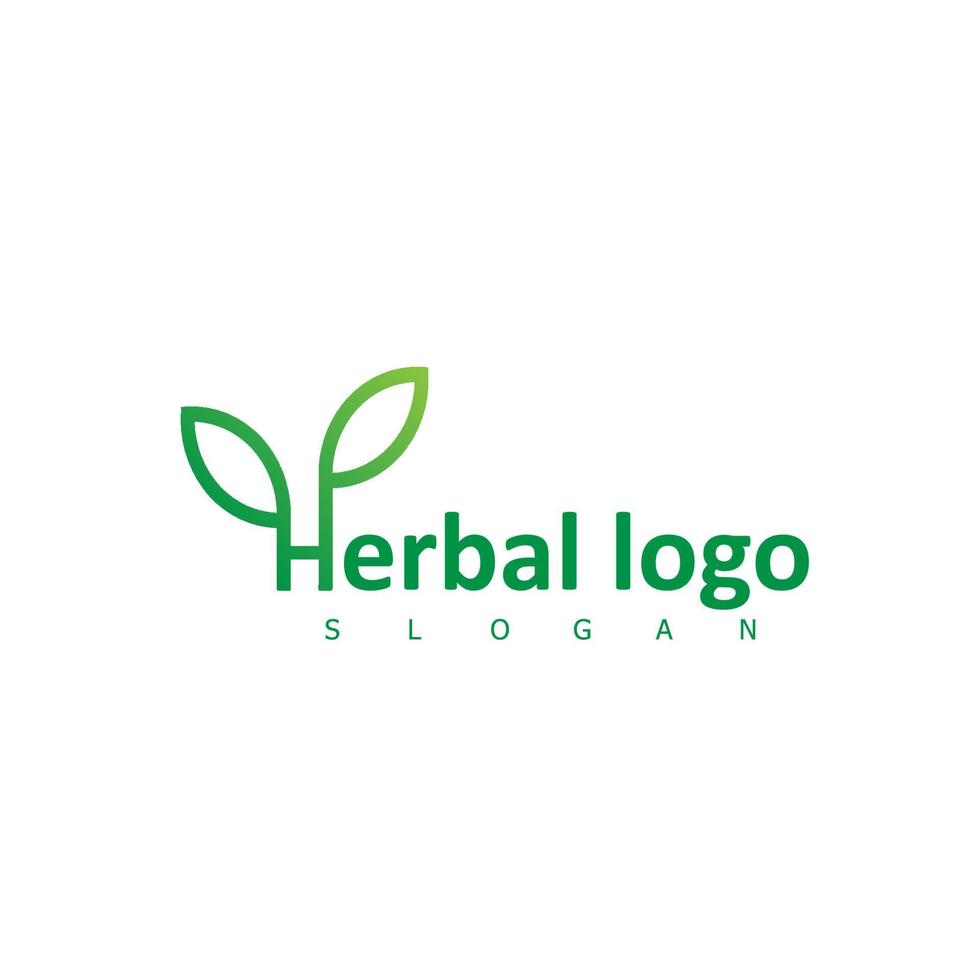 logotipo a base de hierbas símbolo de naturaleza orgánica vector