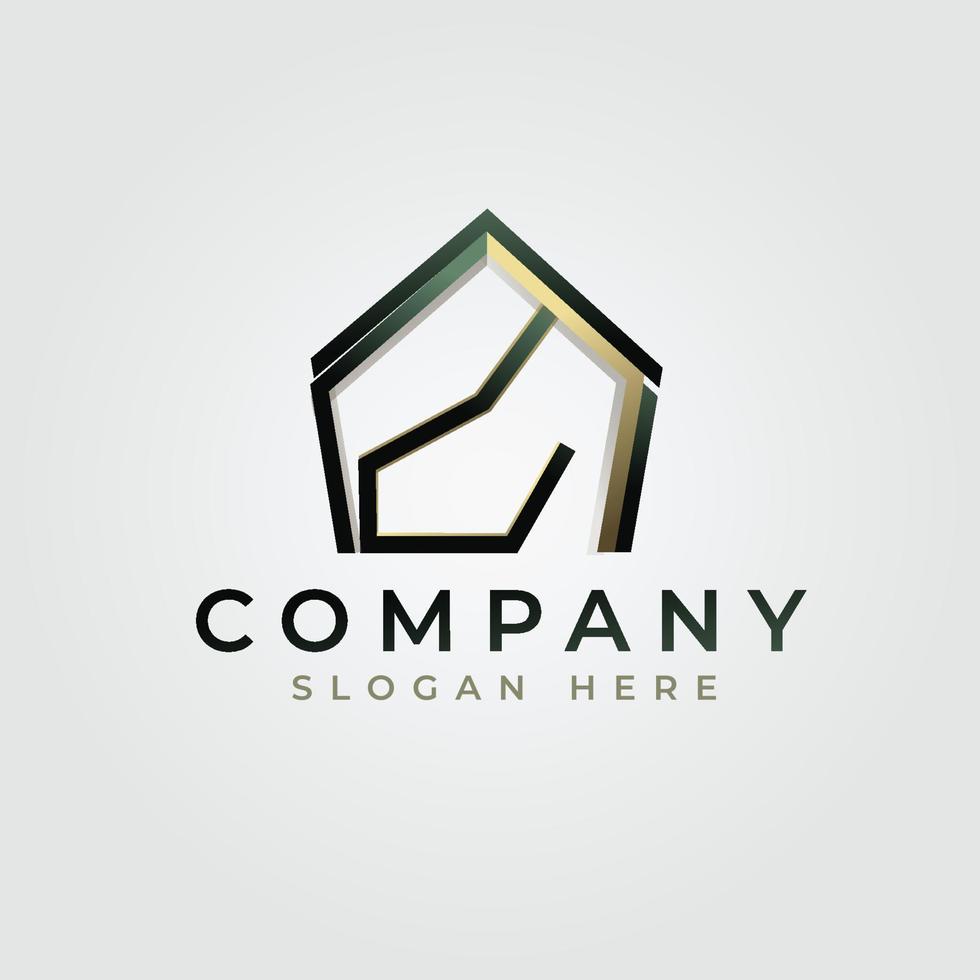 Simple modern minimalist Real estate home building Abstract logo Design vector