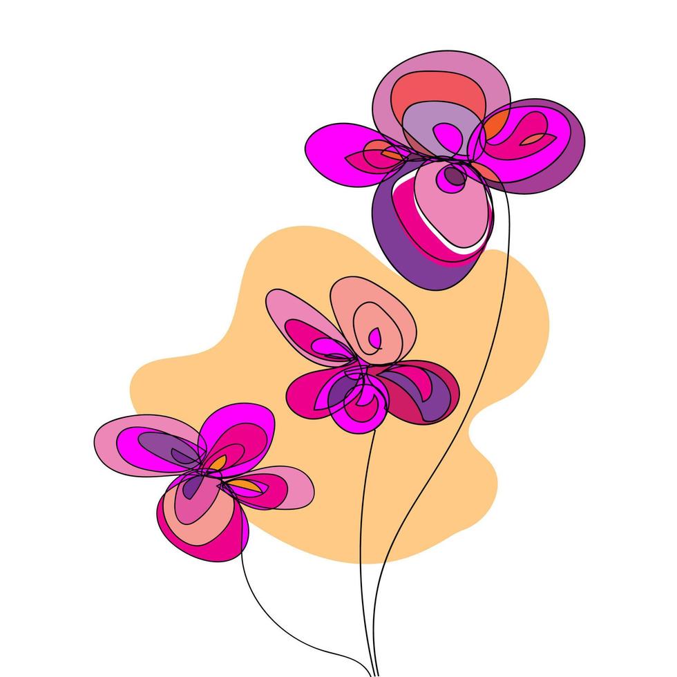 flores de garabato abstractas dibujadas a mano vector