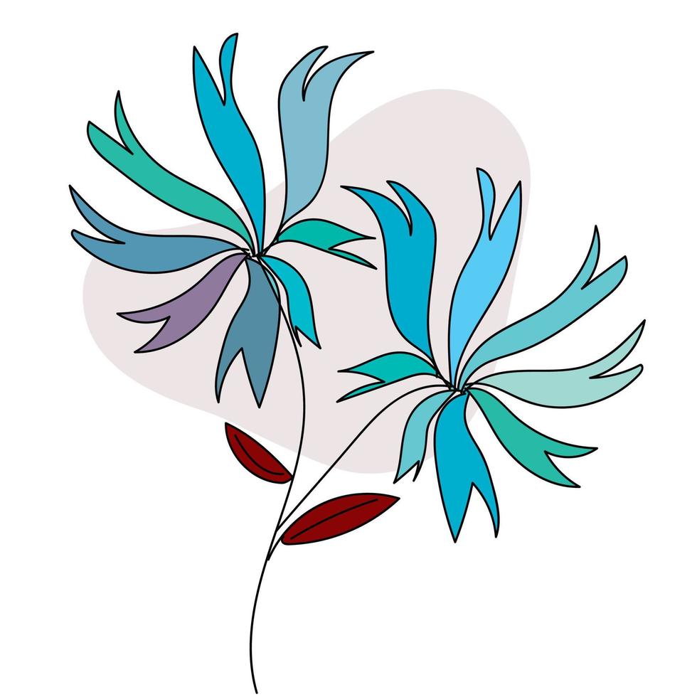 flores de garabato abstractas dibujadas a mano vector