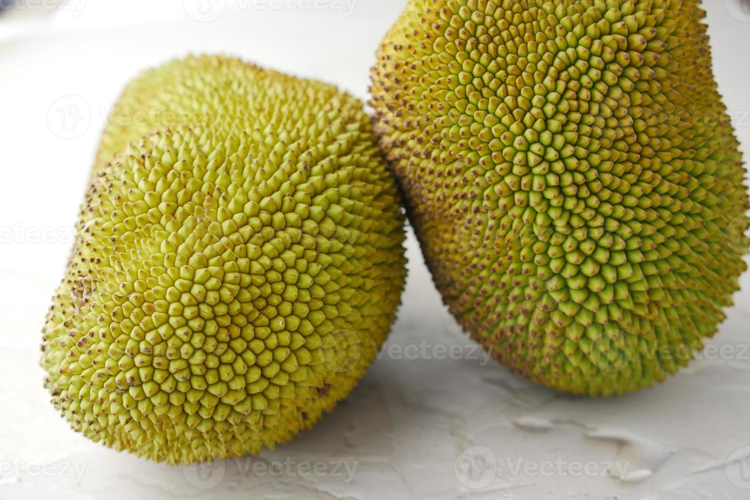 top view of jackfruits in a bowl on table. photo