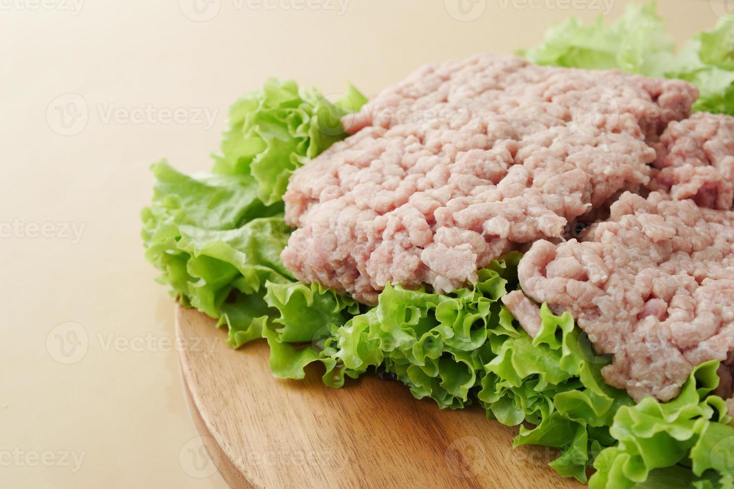 close up of beef mince in a packet on table photo