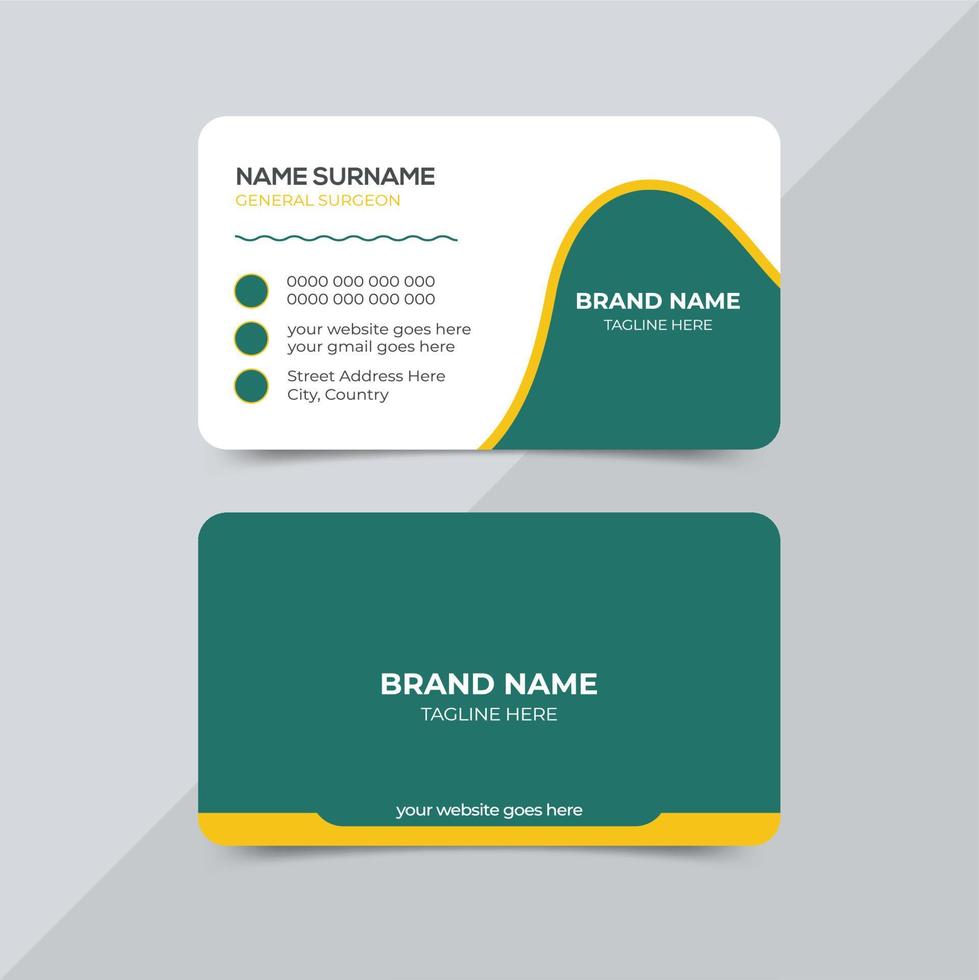 Medical care doctor business card. Modern professional doubleside view