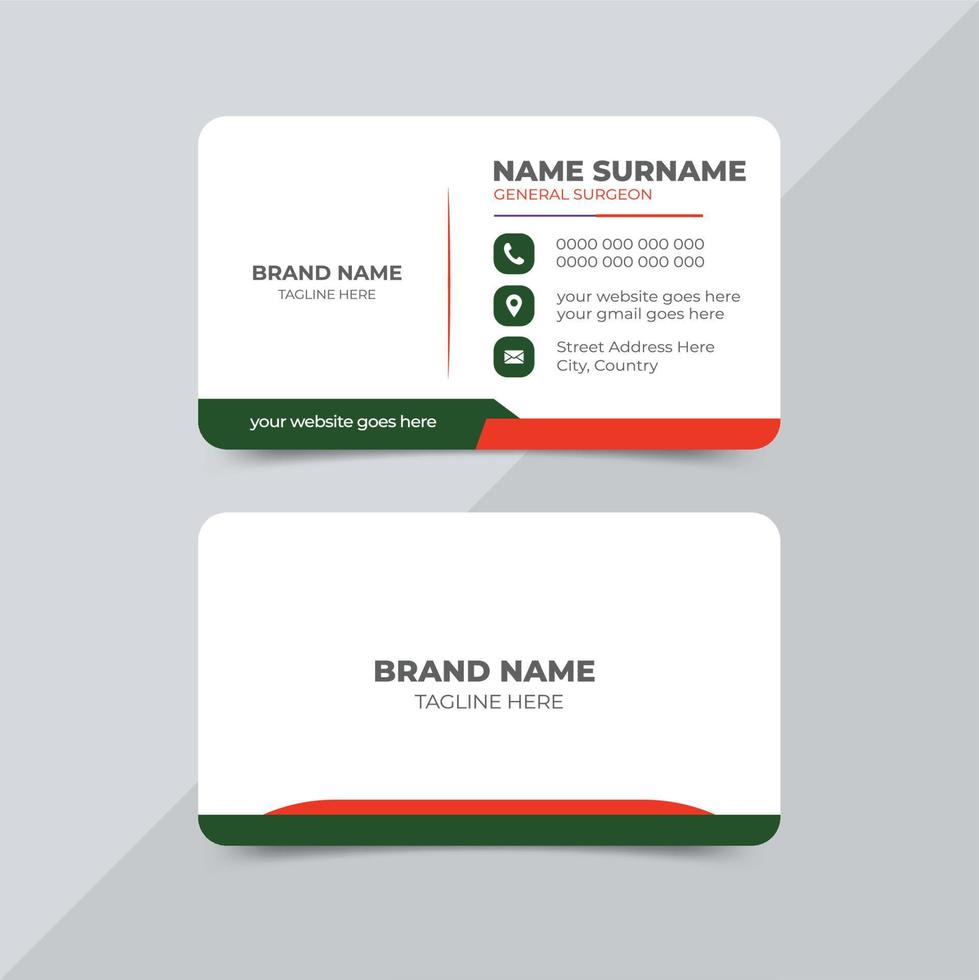 Business card design for medical doctor healthcare clinic vector front