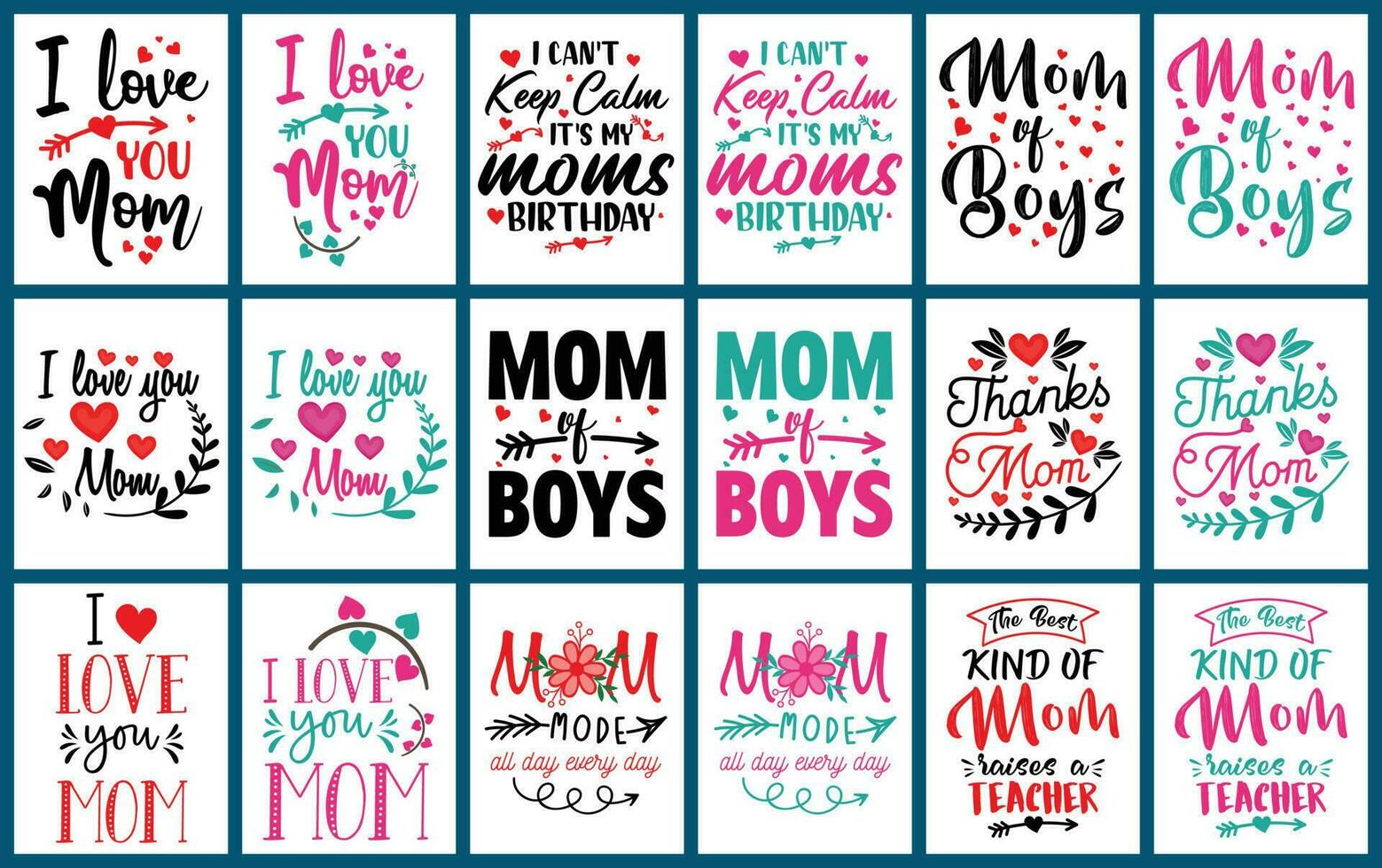 Happy Mother's Day Stylish lettering Decorative Hand Drawn Typography Free Vector Background and T-shirt Design.