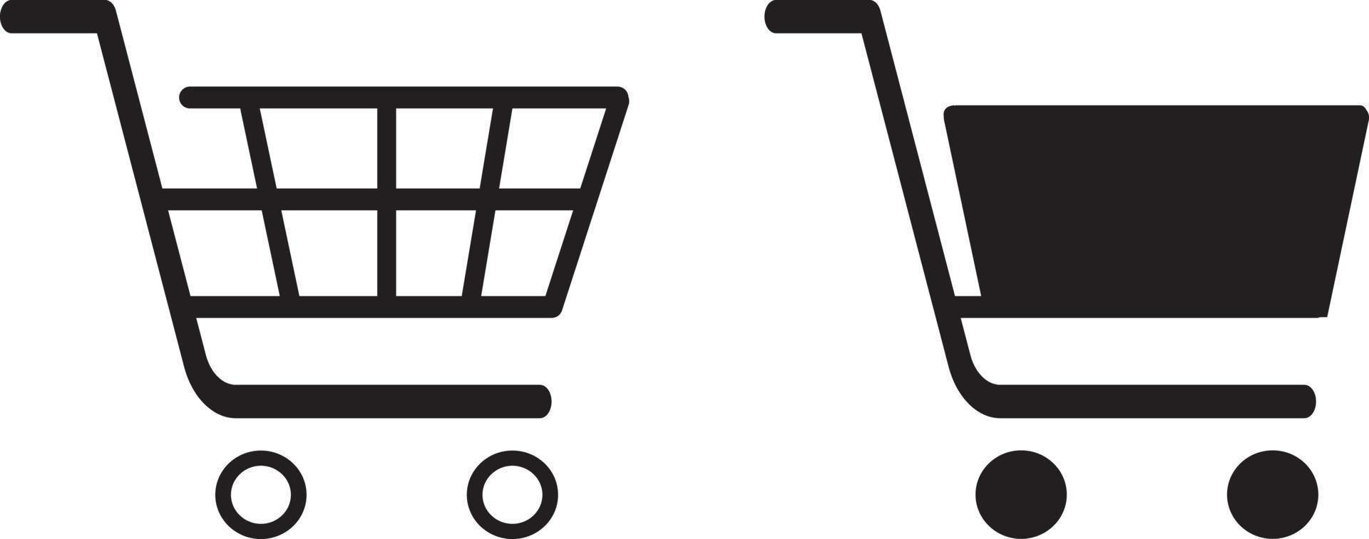 Shopping cart vector icon, flat design. Isolated on white background