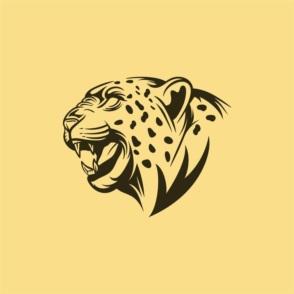 animal cheetah head dangerous illustration design vector