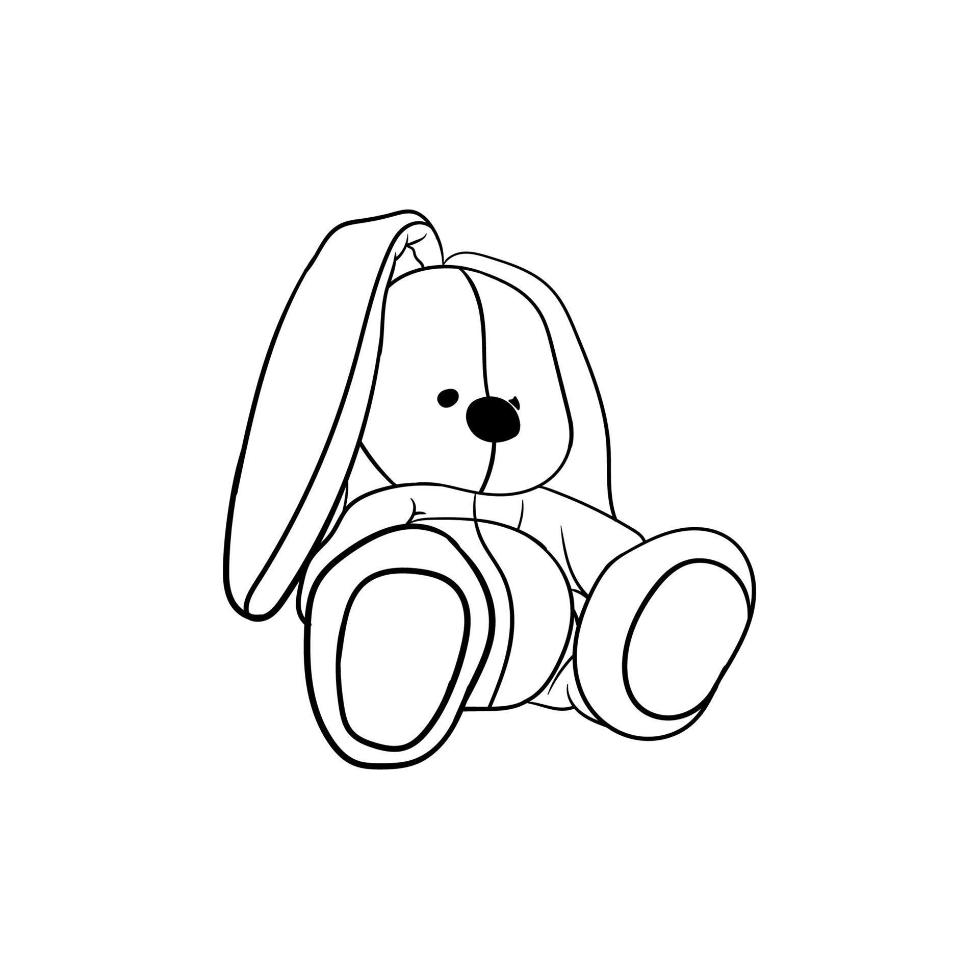 rabbit toy line art illustration creative design 19137087 Vector Art at