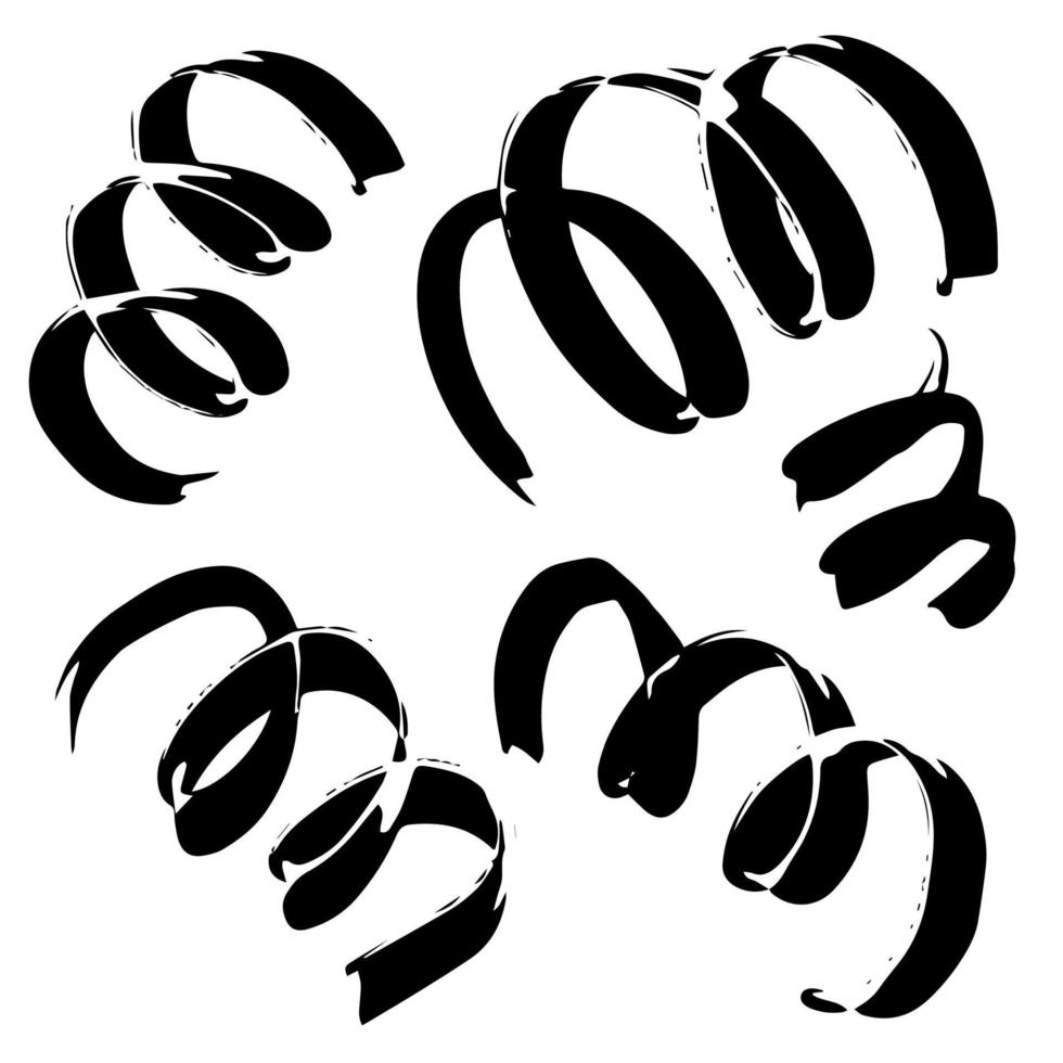 Set of abstract calligraphic swirls for design. vector