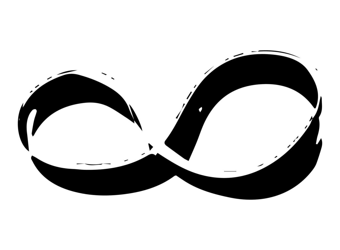 una imagen simple del signo infinito en estilo boceto. vector