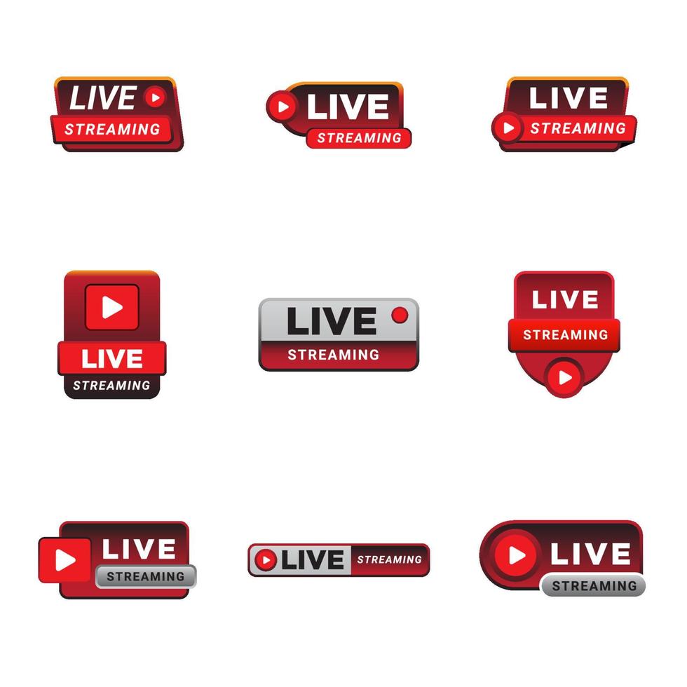 Set of Live Streaming Badges vector