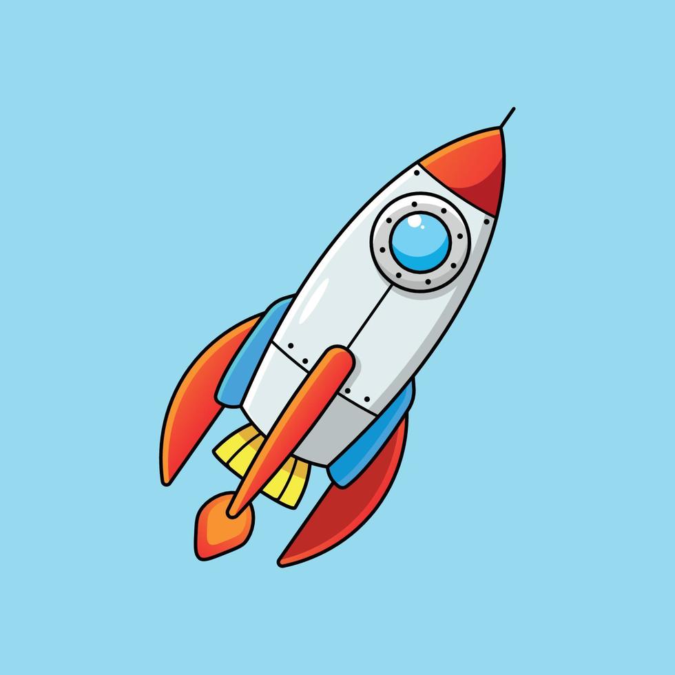 Rocket Flat Vector Illustration