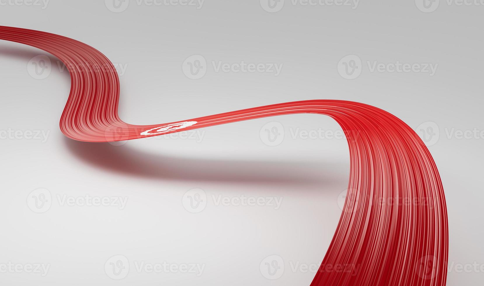 Abstract Flag of Tunisia with wavy ribbon 3d illustration photo