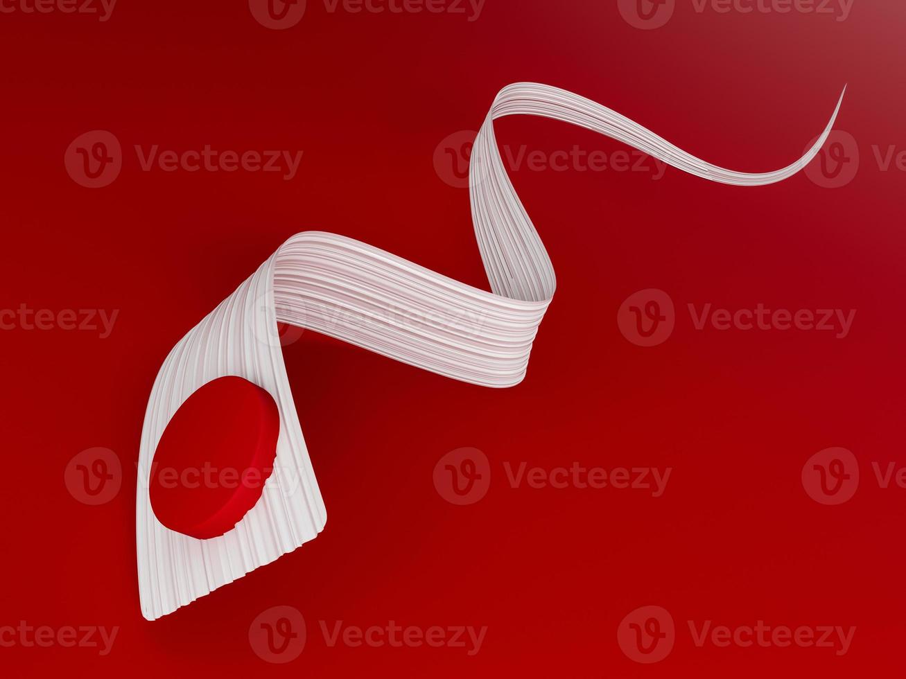 Japan Flag Waving ribbon or banner on isolated background. independence day 3d illustration photo