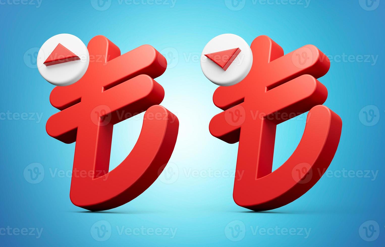 Red Up and down lira money icon 3d illustration photo