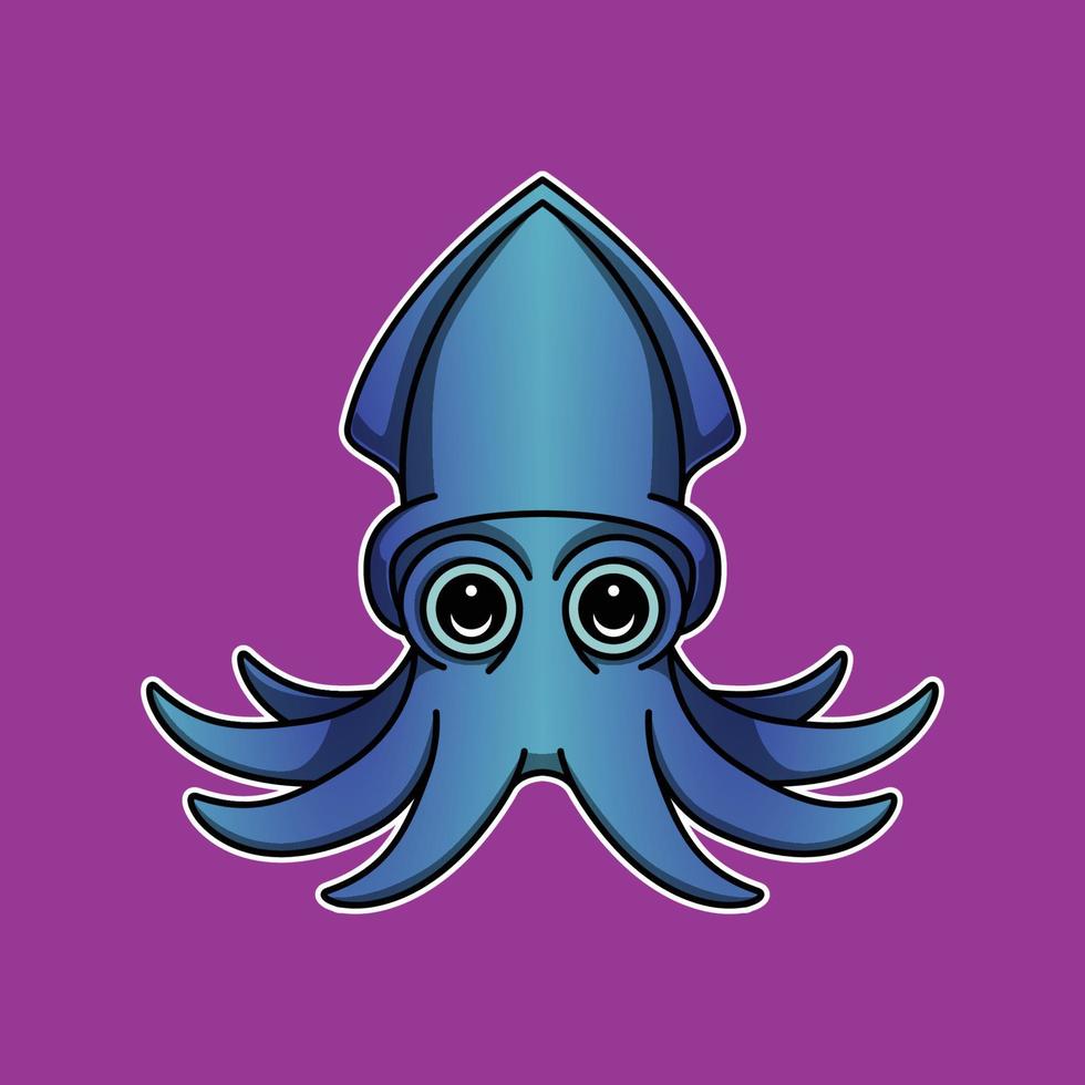 cartoon baby squid graphic vector