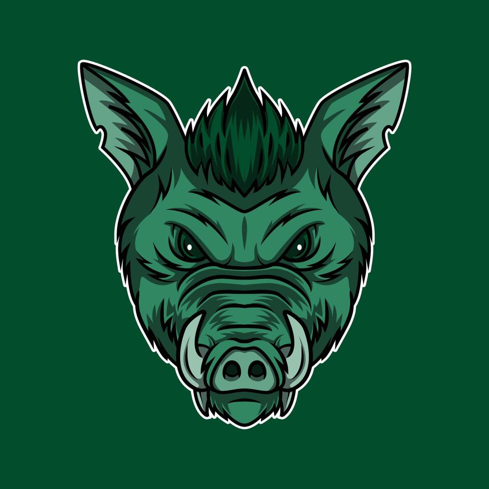wild boar head logo vector
