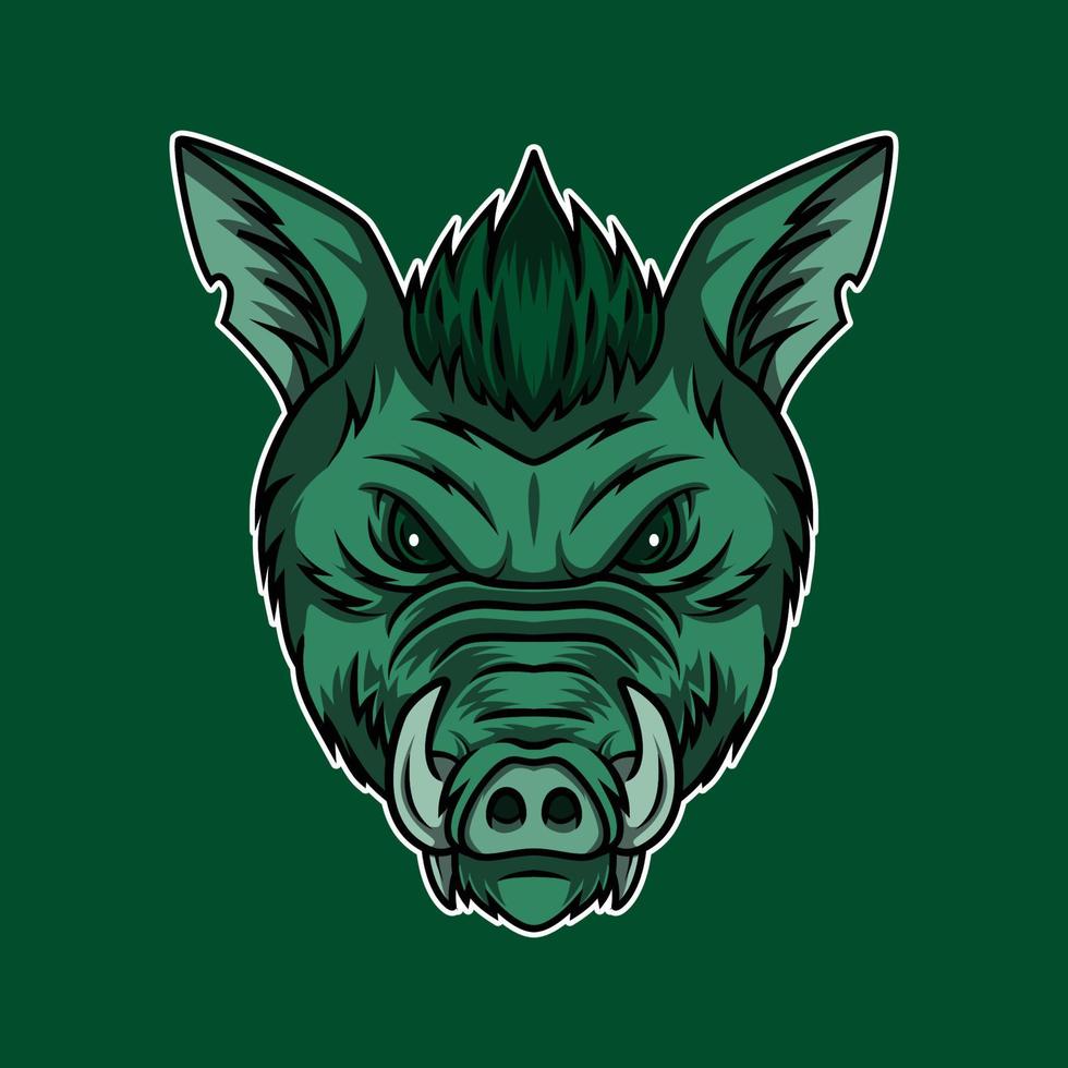 wild boar head logo vector