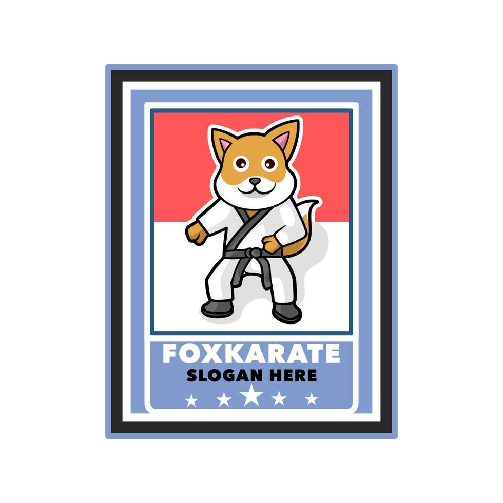 Fox karate badge vector