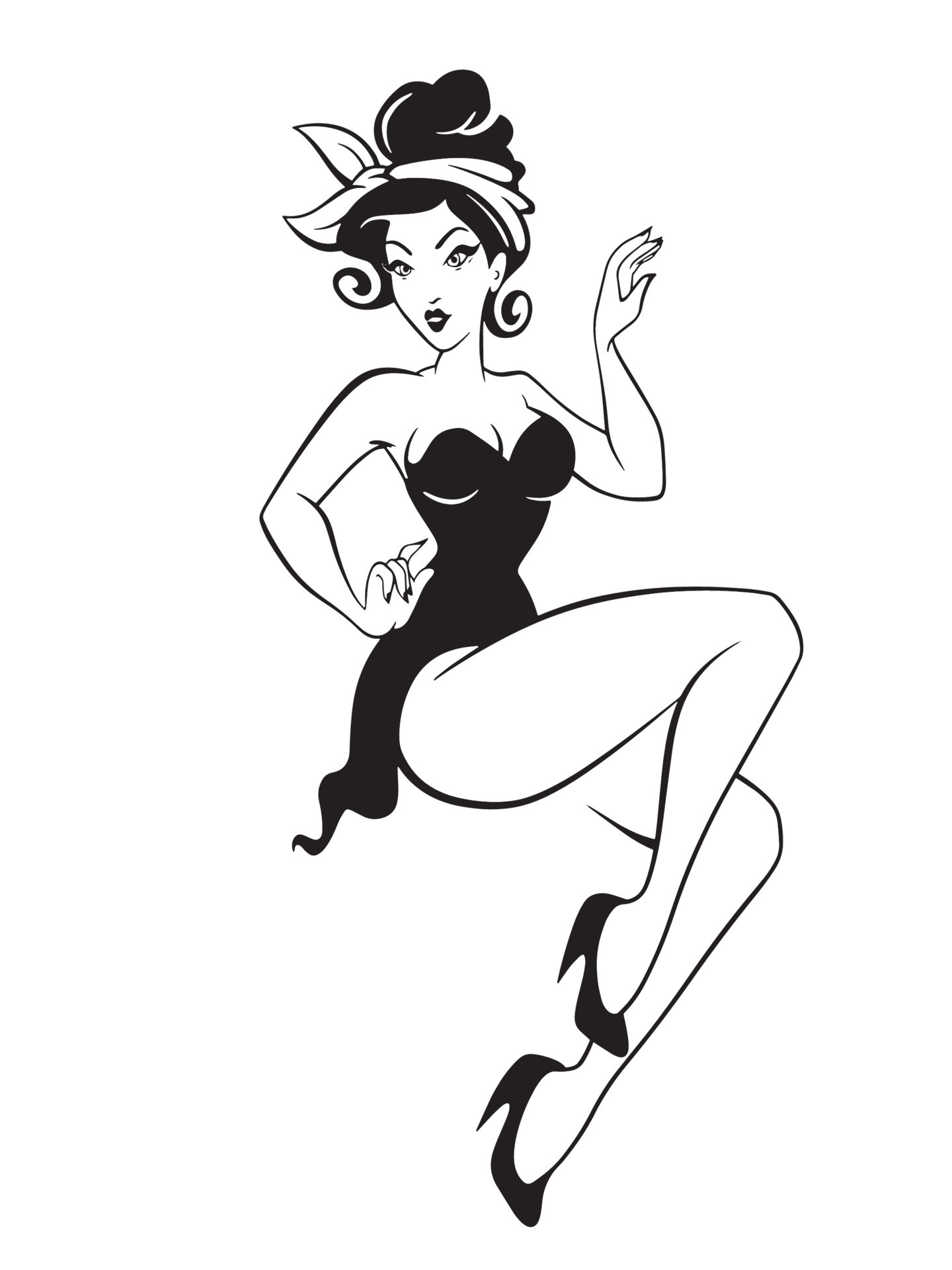 Illustration Of Pin Up Girl Vector Vector Art At Vecteezy