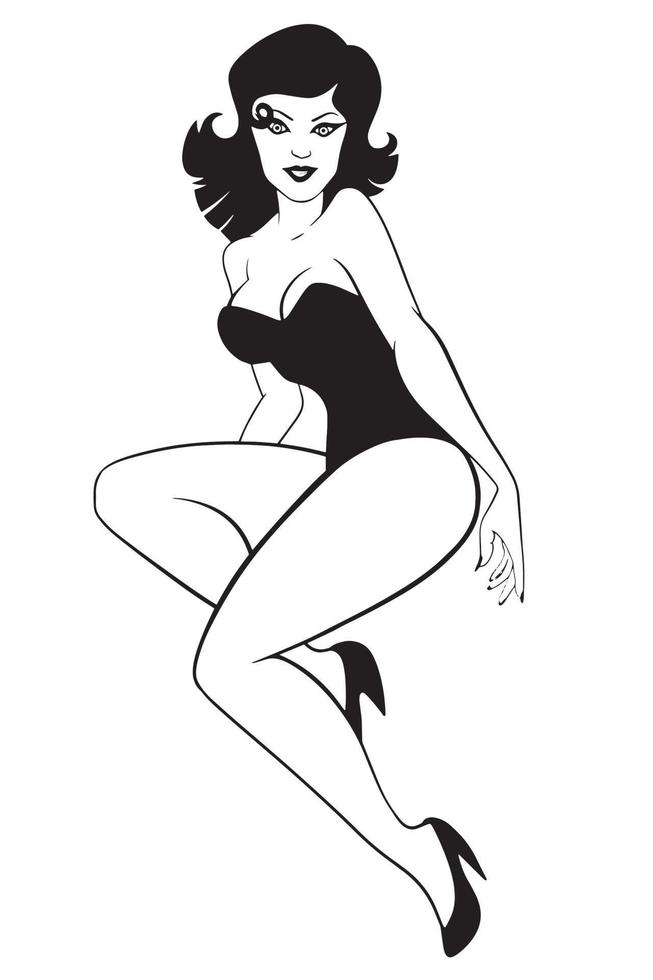 ilustración de pin up girl vector