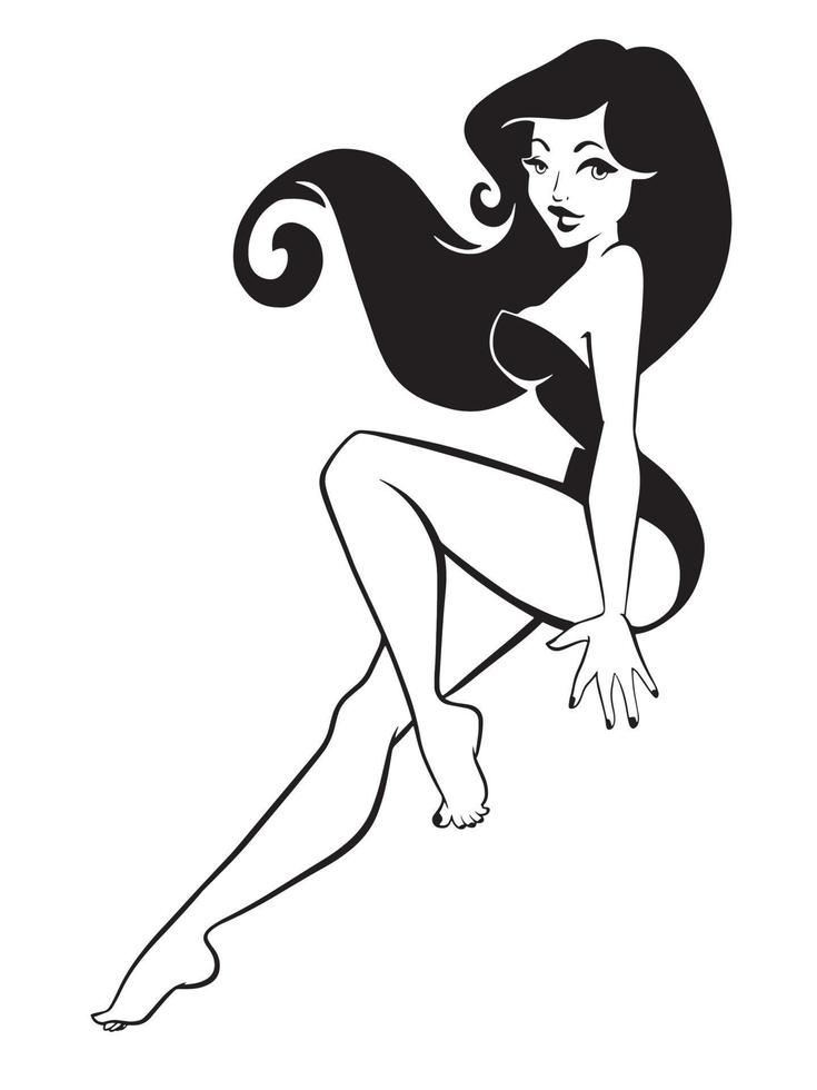 Illustration of pin up girl vector