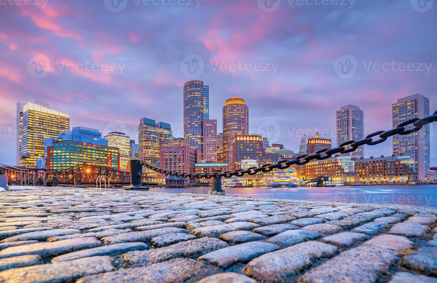 el centro de la ciudad de boston paisaje urbano de massachusetts en estados unidos foto