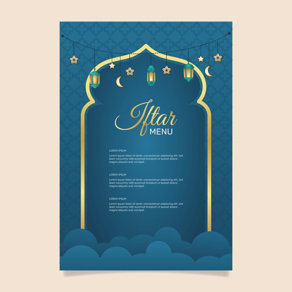 Flat iftar vertical menu template. - Vector. vector