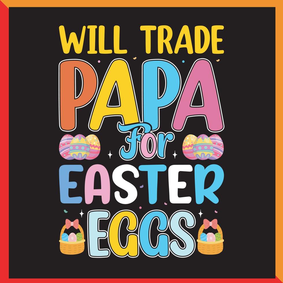 diseño de camiseta de ilustrador de feliz día de pascua vector