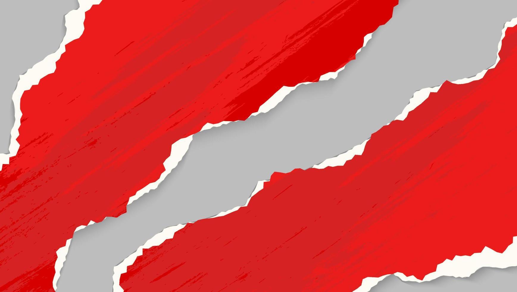 plantilla de diseño de marco rasgado de papel rojo grunge abstracto vector