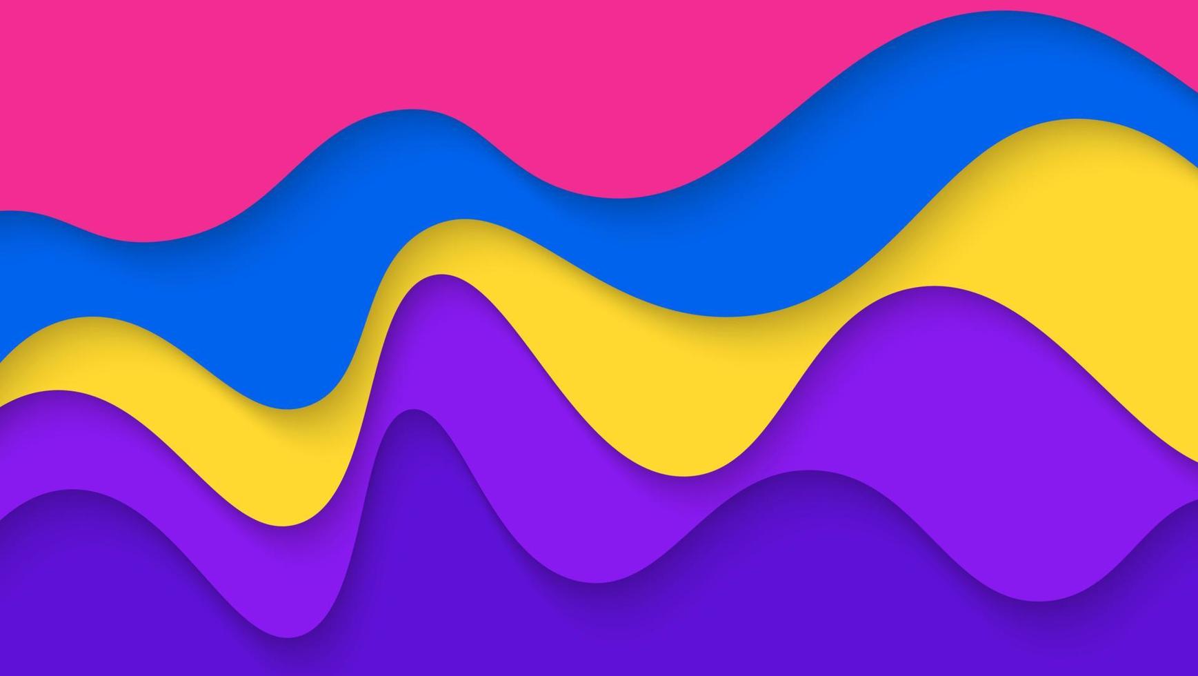 Modern Abstract Colorful Waves Shape Papercut Style Background vector